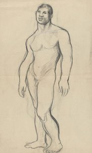 رجل عاري واقفا.